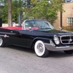 Vintage black convertible car on street