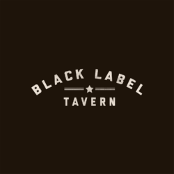 Black Label Tavern logo on dark background.