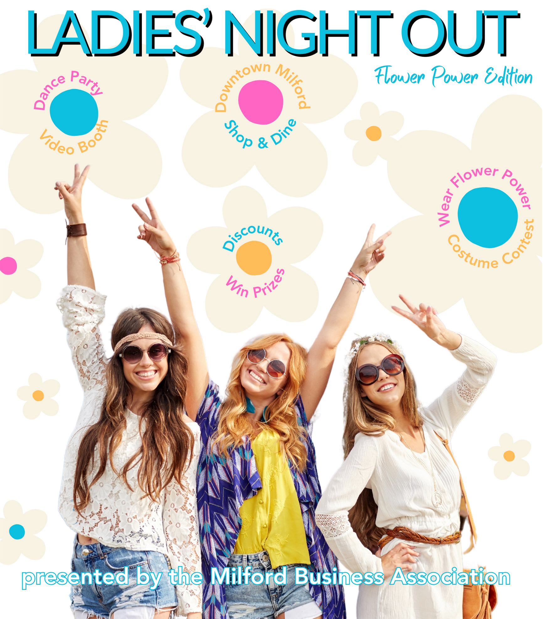 Ladies Night Out Flower Power event poster